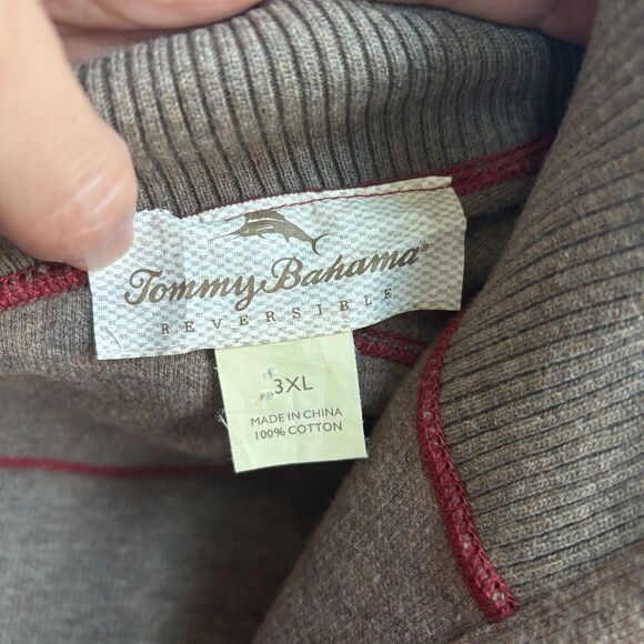 Tommy Bahama Flipshot Reversible Pullover Men 3XL Rust Red Half Zip Casual Prep - Picture 4 of 9